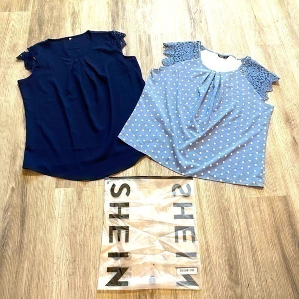 🛍️ 2/$12
SHEIN size XL women’s pretty tops. Lace detail. NWOT.